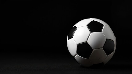 Soccer ball on black background.