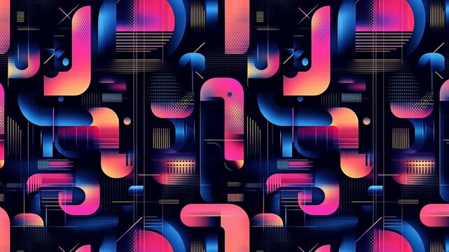 Complex circuit board pattern in vibrant looping tech animation.