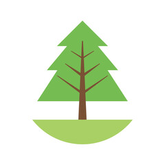Vector image of a tree icon with a white background