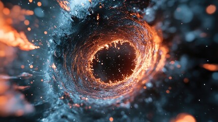 Realistic black hole illustration in 8K resolution