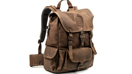 Rugged Canvas Backpack on a White Background / 白い背景の頑丈なキャンバスバックパック
