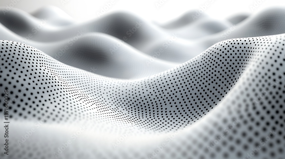 Poster abstract wavy surface with perforated texture, modern background for designs, presentations, and art