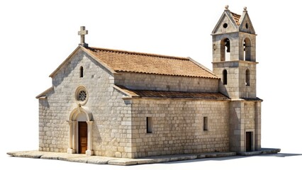 Double Exposure: Primosten Church, Croatian Limestone, Coastal Scene, Dramatic Sky,  White Architecture, Adriatic Sea