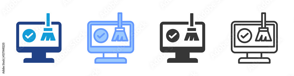 Poster Clean Computer icon set multiple style collection