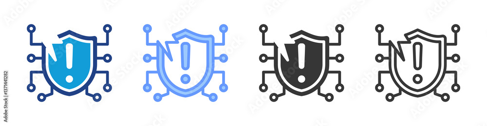 Poster Vulnerability icon set multiple style collection