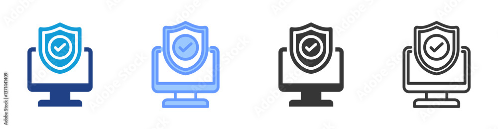 Aufkleber Computer Security icon set multiple style collection