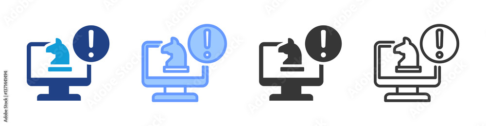 Aufkleber trojan virus icon set multiple style collection