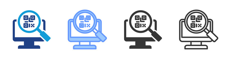 Qr Code Scan icon set multiple style collection