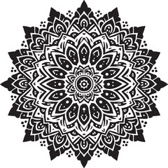 Ornamental round lace mandala design