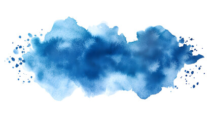 Blue and white watercolor flow blot , clipping path  -  
