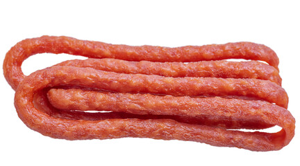 Kabanos dried sausages. Sausage isolate.