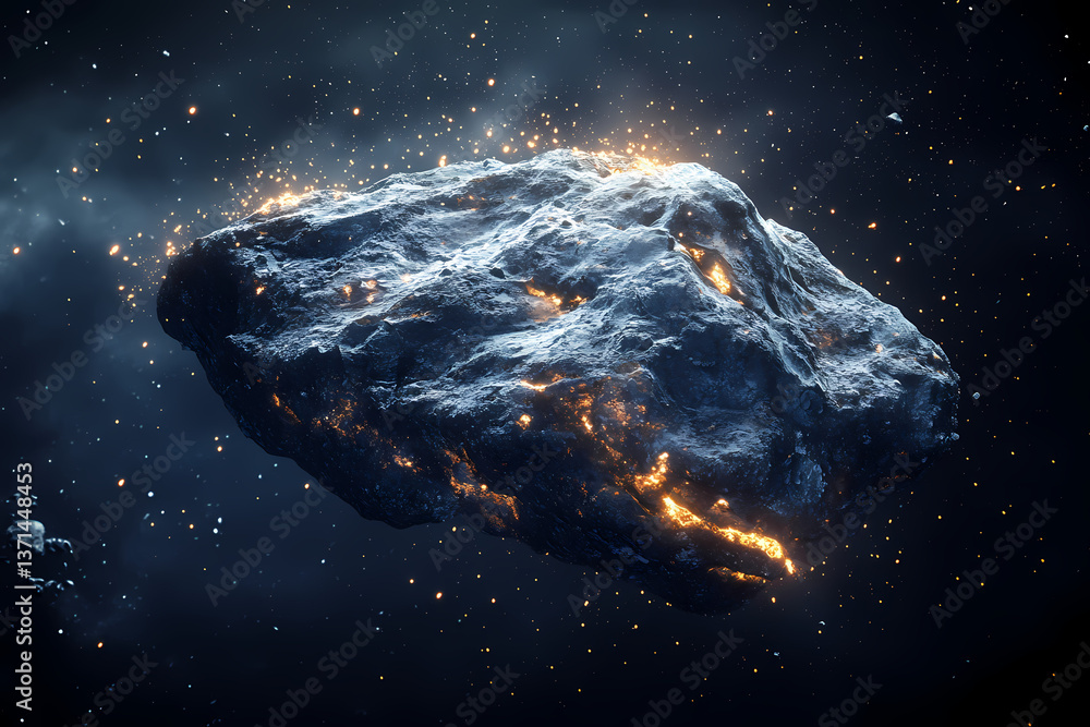 Poster cosmic celestial body: a stunning image captures a celestial body suspended in the vast expanse of s