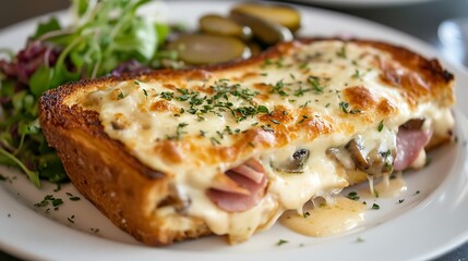 Toasted Sandwich with Ham, Cheese, and Mushrooms / ハム、チーズ、マッシュルームのトーストサンド