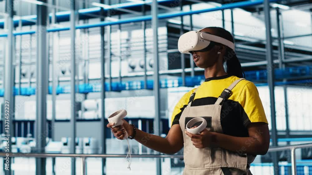 Aufkleber smart factory engineer implements automated workflows and control systems using virtual reality, com