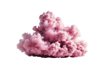  Pink cloud of fluffy smoke fills sky