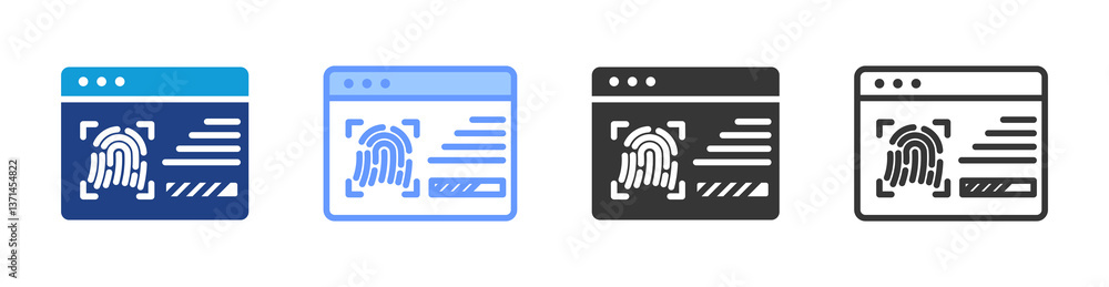 Aufkleber authentication process icon set multiple style collection
