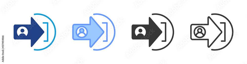 Poster Login Session icon set multiple style collection