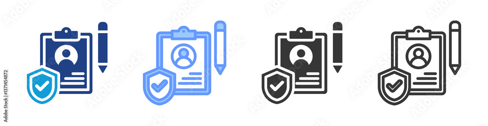 Poster user consent icon set multiple style collection