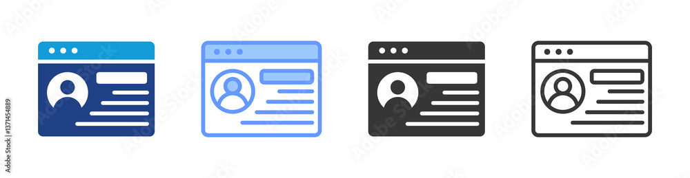Aufkleber User Profile icon set multiple style collection