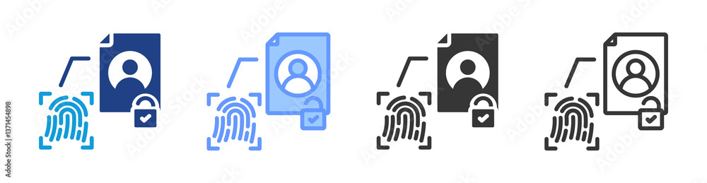 Poster Biometric Authentication icon set multiple style collection