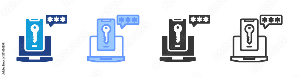 Aufkleber Two Step Verification icon set multiple style collection
