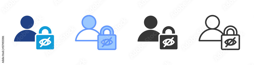 Poster Privacy icon set multiple style collection
