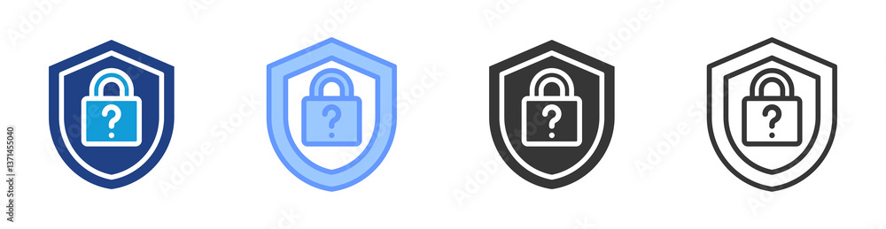 Poster Security Question icon set multiple style collection
