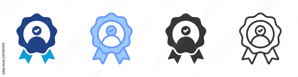 Poster Authenticity icon set multiple style collection