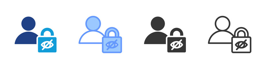 Privacy icon set multiple style collection