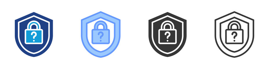 Security Question icon set multiple style collection