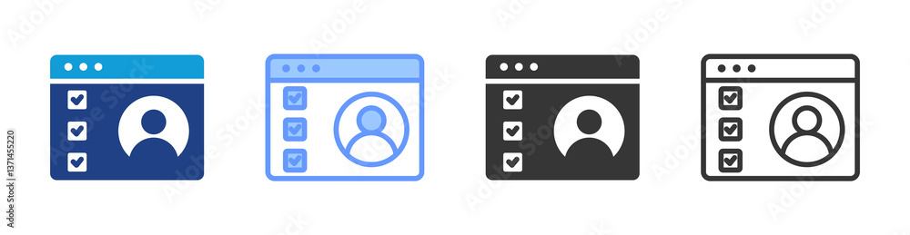 Aufkleber Authorization icon set multiple style collection
