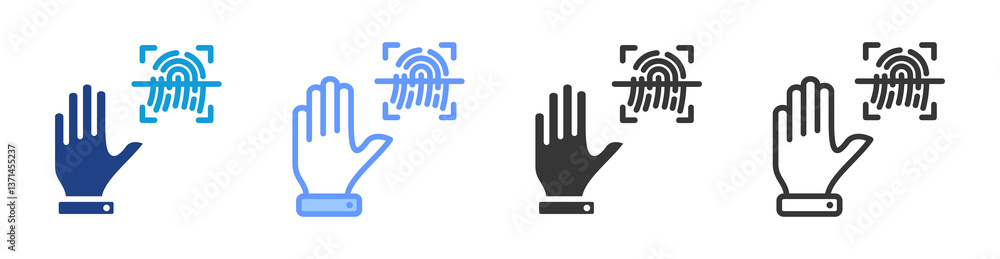 Aufkleber biometric icon set multiple style collection