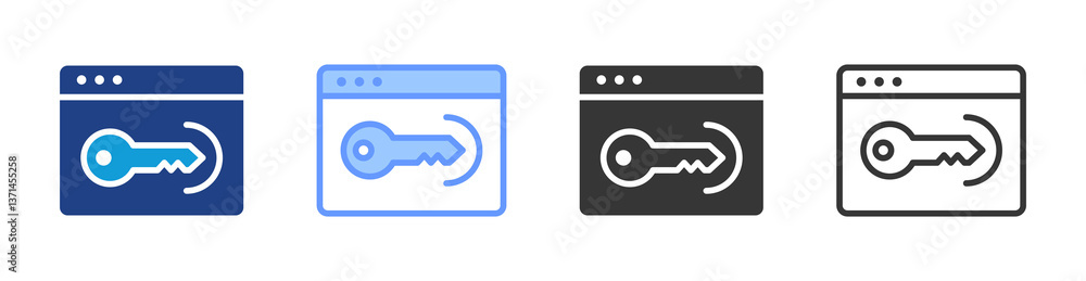 Aufkleber access icon set multiple style collection