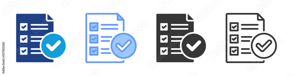 Poster Verification icon set multiple style collection