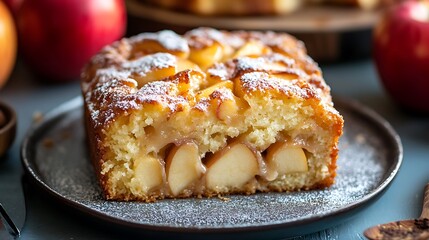 アップルケーキのスライス