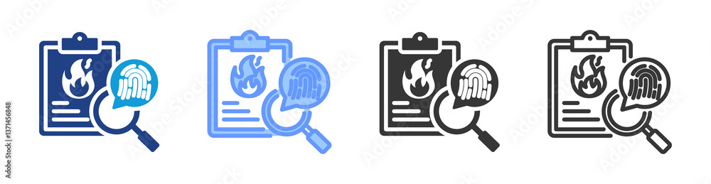 Poster Incident Analysis icon set multiple style collection