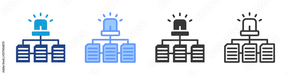 Aufkleber incident management icon set multiple style collection
