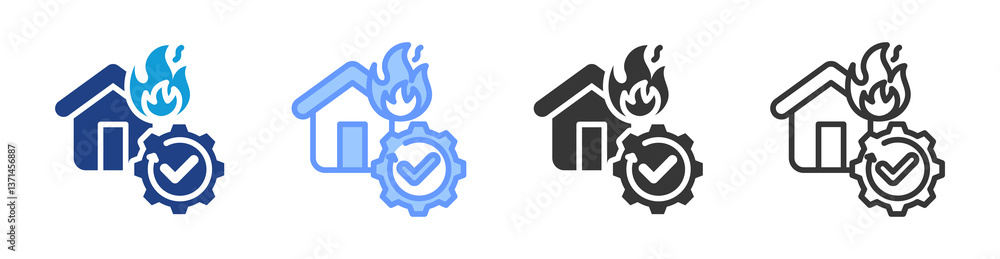 Poster disaster recovery icon set multiple style collection