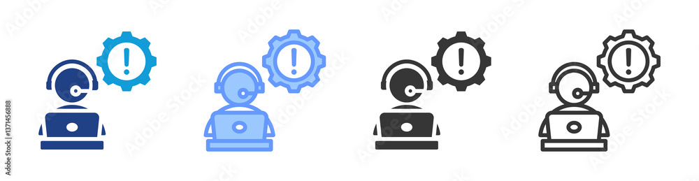 Poster Incident Command Centre icon set multiple style collection