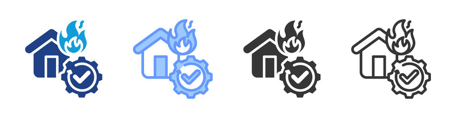 Obraz premium Disaster Recovery icon set multiple style collection