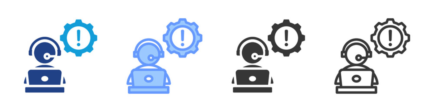 Incident Command Centre icon set multiple style collection