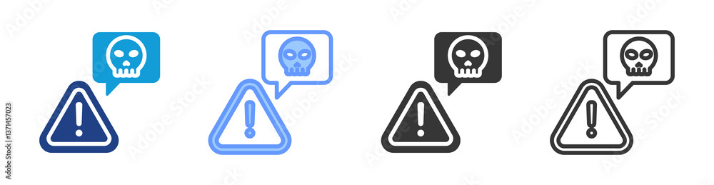 Poster hazard information icon set multiple style collection