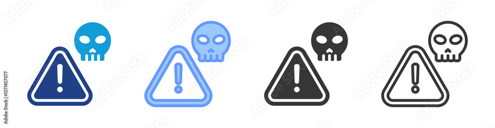 Poster Danger icon set multiple style collection