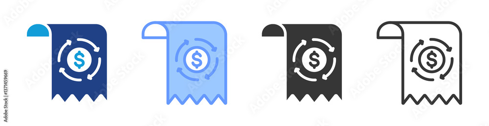 Poster Automated Billing icon set multiple style collection