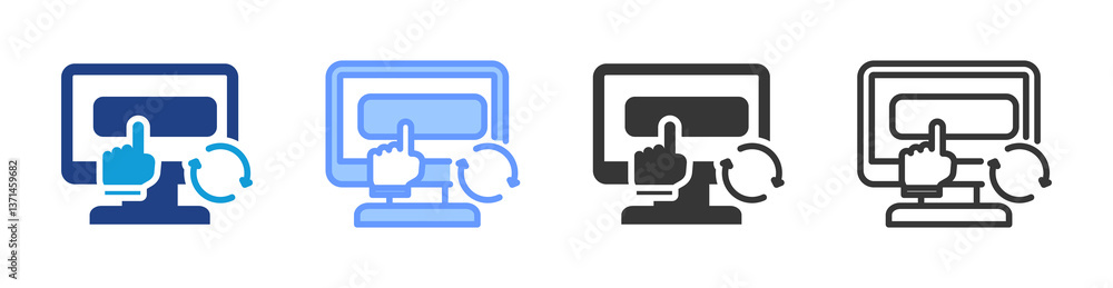 Poster Subscription Renewal icon set multiple style collection