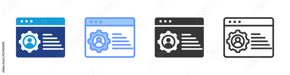Poster Account Management icon set multiple style collection