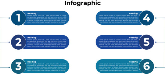 Obraz premium Six steps Infographic presentation template