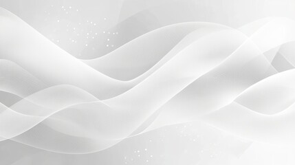 Abstract background, white waves of fabric, flowing fabrics, soft lines and curves, light gray color scheme, high resolution, high detail, vector illustration, digital art, high definition, high quali