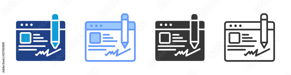 Poster Electronic Signature icon set multiple style collection