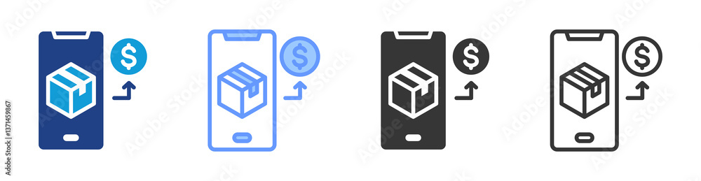 Poster In App Purchase icon set multiple style collection